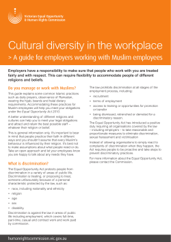 Cultural diversity in the workplace - Victorian Equal Opportunity and