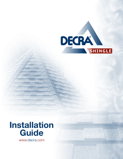 Installation Guide - Decra Roofing Systems