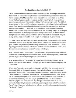 The Good Samaritan - Peace Mennonite Church