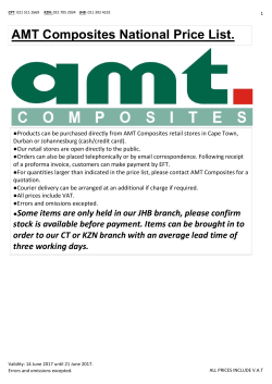 AMT Composites National Price List.