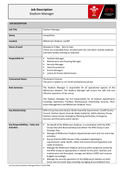 Job Description Stadium Manager