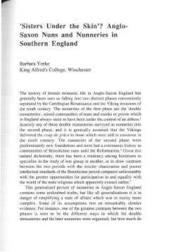 Saxon Nuns and Nunneries in Southern England
