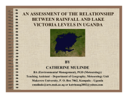 an assessment of the relationship between rainfall and lake victoria