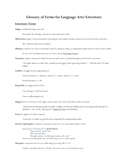Glossary of Terms for Language Arts/Literature