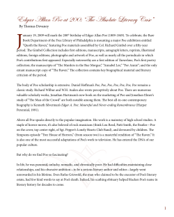 Edgar Allan Poe at 200: &ldquo;The Absolute Literary