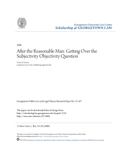 After the Reasonable Man - Scholarship @ GEORGETOWN LAW