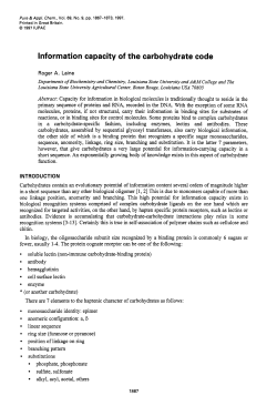 Information capacity of the carbohydrate code