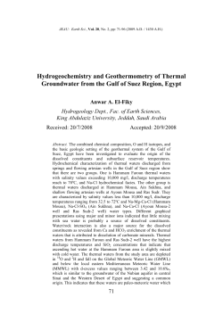 Hydrogeochemistry and Geothermometry of Thermal Groundwater
