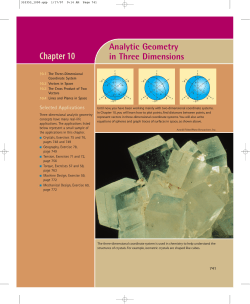 Analytic Geometry in Three Dimensions