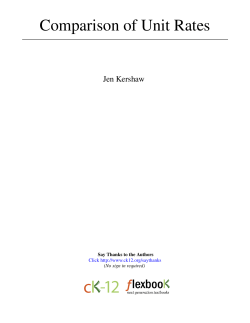 Comparison of Unit Rates