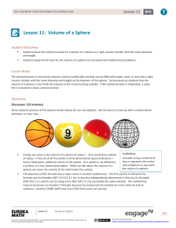 Lesson 11: Volume of a Sphere