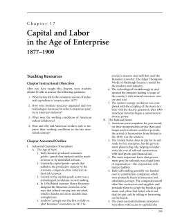 Chapter 17: Capital and Labor in the Age of Enterprise