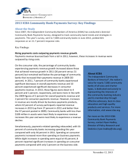 2013 ICBA Community Bank Payments Survey