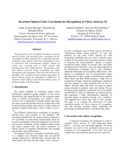 Invariant Optical Color Correlation for Recognition of Vibrio cholerae