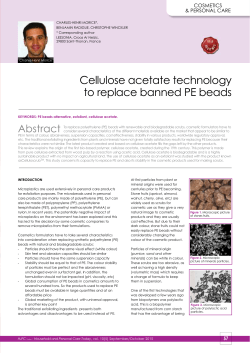 Cellulose acetate technology to replace banned PE beads