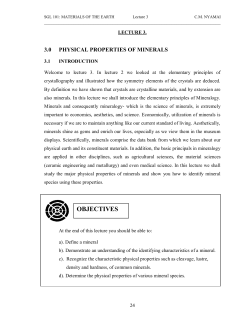 3.0 physical properties of minerals