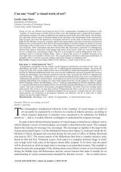 Can one &ldquo;read&rdquo; a visual work of art?