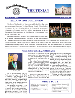 the texian - The Sons of the Republic of Texas