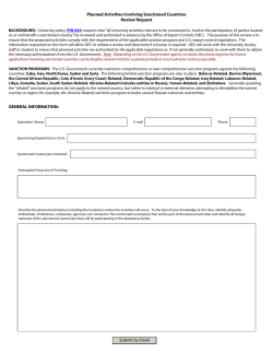 Sanctioned Country Review Request