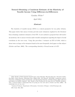 Toward Obtaining a Consistent Estimate of the Elasticity of Taxable
