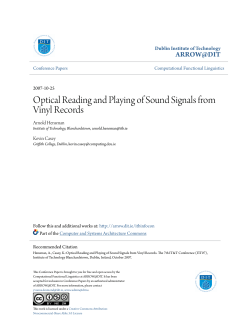 Optical Reading and Playing of Sound Signals from Vinyl Records