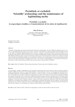 Permitted, or excluded: `Scientific` archaeology and the maintenance