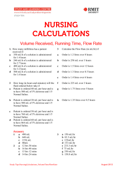 EXERCISE: FLOW RATE AND DRIP RATE