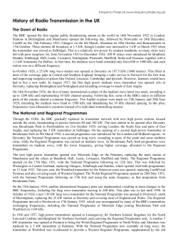 History of Radio Transmission in the UK
