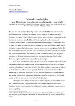 how Buddhism fooled modern scholarship - and itself - Serval