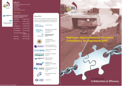 Highways Agency National Technical Consultancy Arrangements