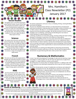 Mrs. Hamilton`s Class Newsletter (P2) January 2017