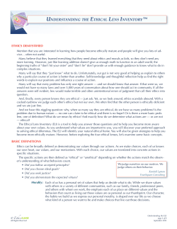 Understanding the ethical l i