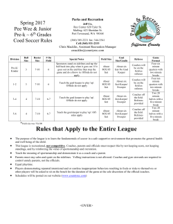 Spring Soccer Rules 3-15-17 - Jefferson County Parks and Recreation