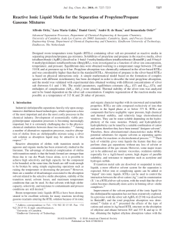 Reactive Ionic Liquid Media for the Separation of Propylene