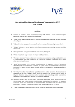 International Conditions of Loading and Transportation (ICLT)