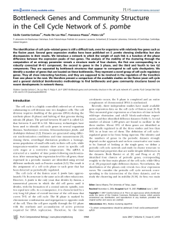 Bottleneck Genes and Community Structure in the Cell Cycle