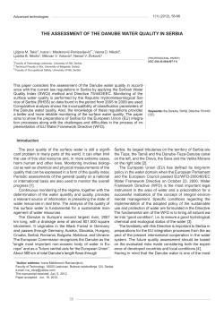 THE ASSESSMENT OF THE DANUBE WATER QUALITY IN SERBIA