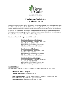 Phlebotomy Technician Enrollment Packet