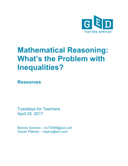 Mathematical Reasoning: What`s the Problem with Inequalities?