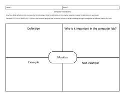 Monitor Definition Why is it important in the computer lab? Example
