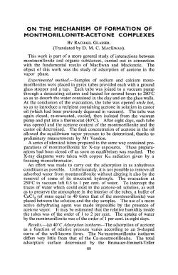 ON THE MECHANISM OF FORMATION OF M ONTMORILLONITE