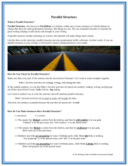 Parallel Structure - Wallace Community College