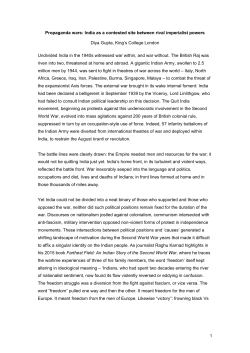India as a contested site between rival imperialist powers
