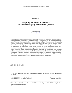 Mitigating the Impact of HIV/AIDS on Education