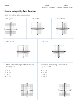Linear Inequality Test Review