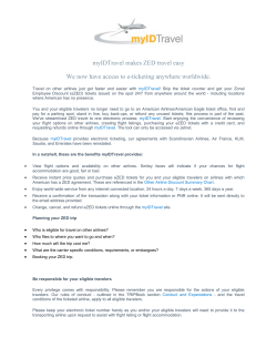 myIDTravel makes ZED travel easy We now have access to e