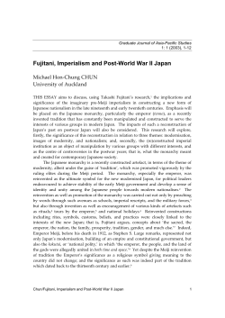 Fujitani, Imperialism and Post-World War II Japan
