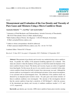 Measurement and Evaluation of the Gas Density and Viscosity of