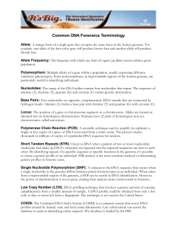 Common DNA Forensics Terminology