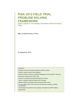 PISA 2012 Problem Solving Framework
